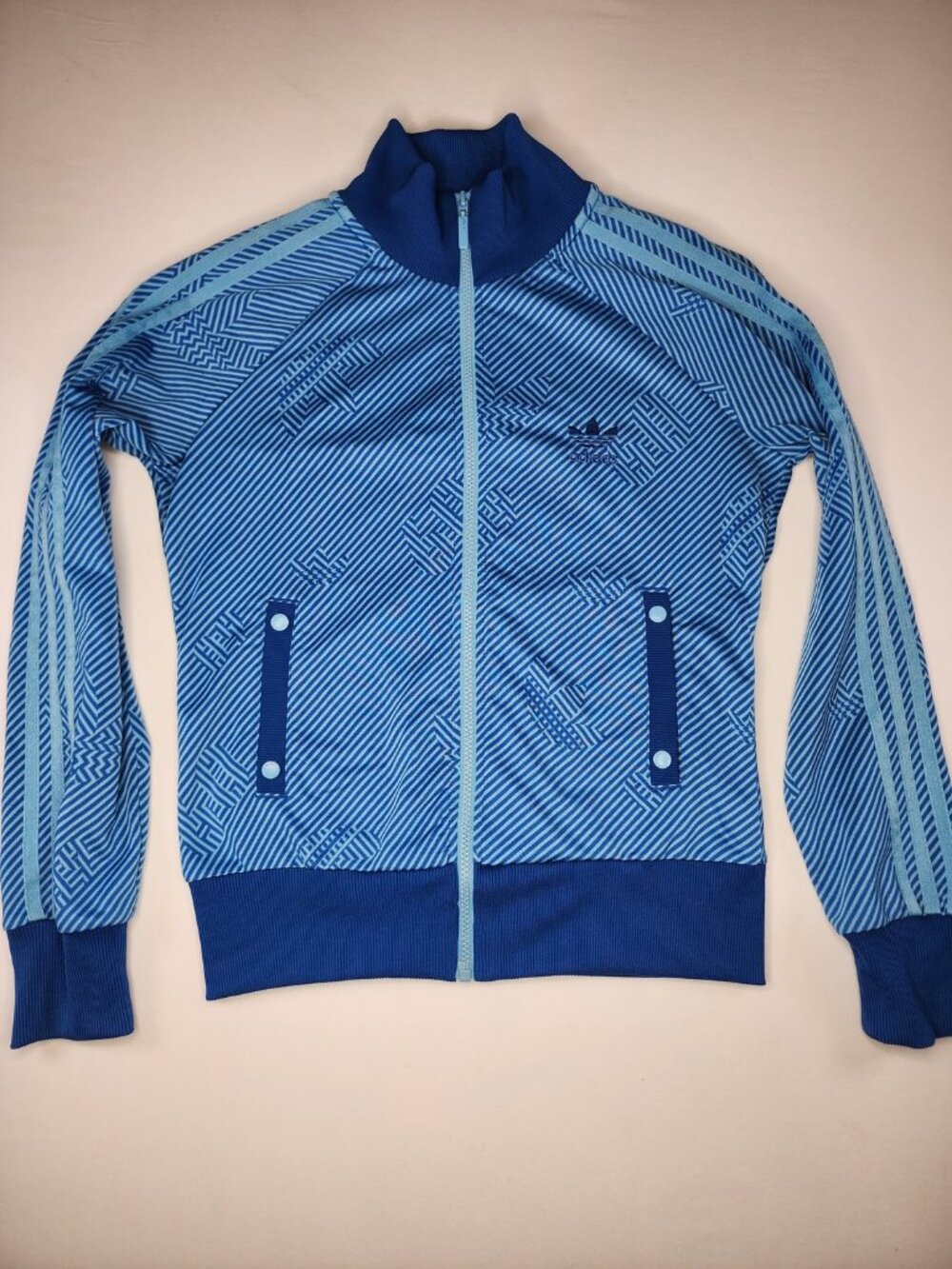 Adidas Originals Monogram Track Jacket Blue, Size M Full Zip Retro Style